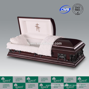 Coffin Manufacturers LUXES American Style MDF Veneer Casket Pieta-Cross